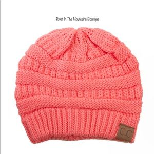 NWT! C.C Knitted Thread Beanie! “Coral” in color.
